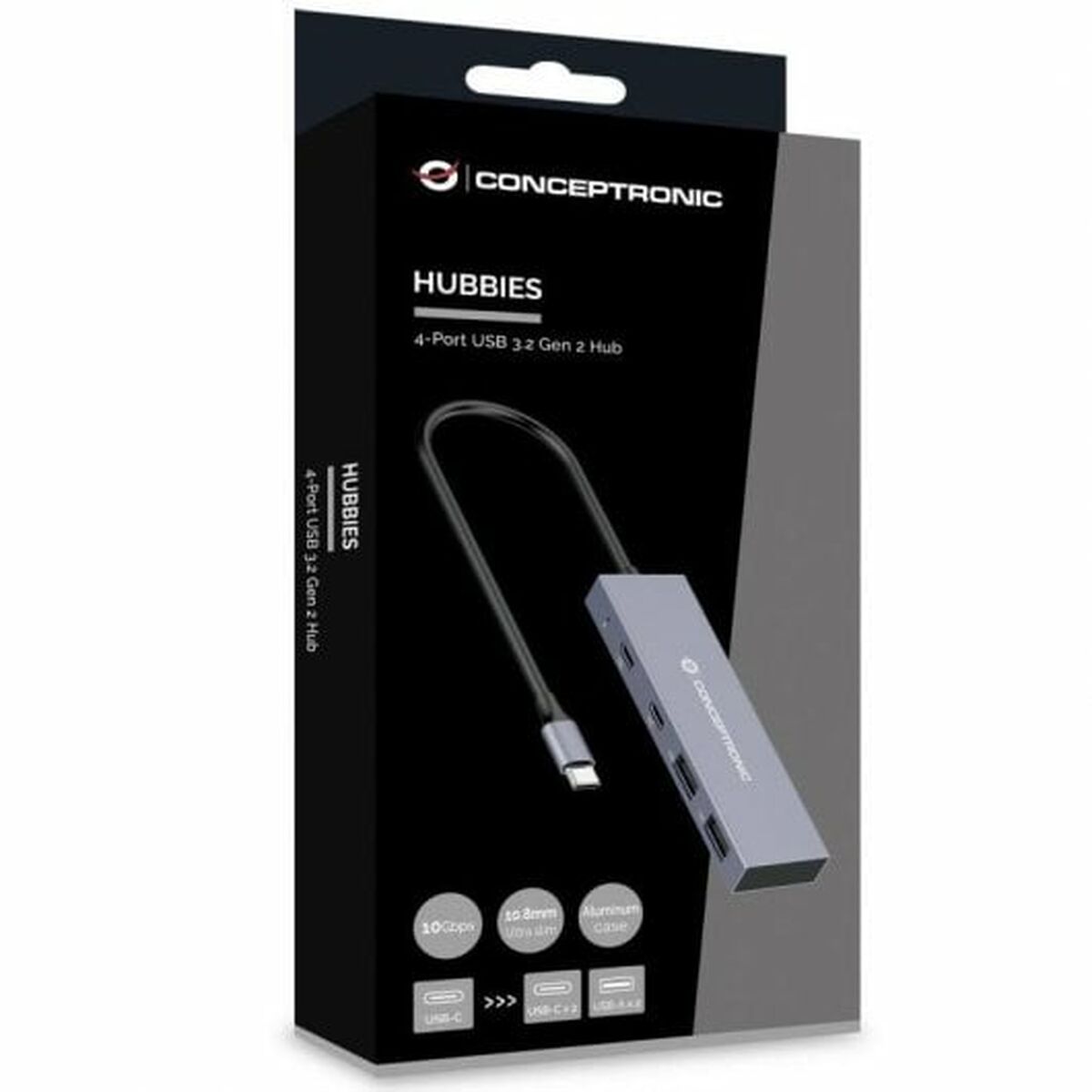 USB Centrmezgls Conceptronic HUBBIES13G Pelēks (1 gb.)